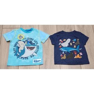 Disney Pixar Finding Dori Nemo Kids Graphic Tshirts Blue Kid Size 3T (Lot Of 2)